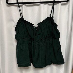 American Eagle Dark Green Women's Ruffled Top